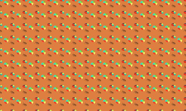 Colored background with different accessories