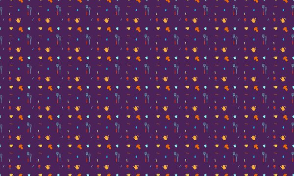 Colored background with different accessories