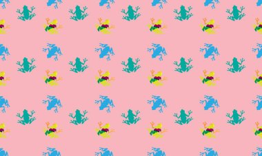 Farklı aksesuarlara sahip renkli arkaplan