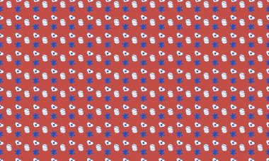 Farklı aksesuarlara sahip renkli arkaplan