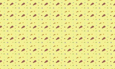 Farklı aksesuarlara sahip renkli arkaplan