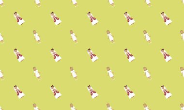 Farklı aksesuarlara sahip renkli arkaplan