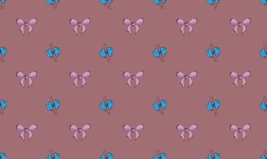 Farklı aksesuarlara sahip renkli arkaplan