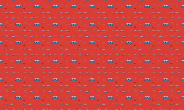 Farklı aksesuarlara sahip renkli arkaplan