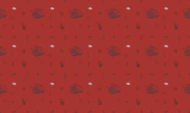 Farklı aksesuarlara sahip renkli arkaplan