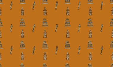 Farklı aksesuarlara sahip renkli arkaplan