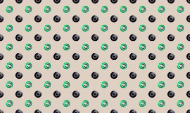 Farklı aksesuarlara sahip renkli arkaplan