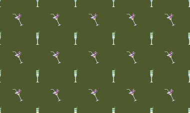 Farklı aksesuarlara sahip renkli arkaplan