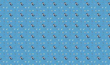 Farklı aksesuarlara sahip renkli arkaplan