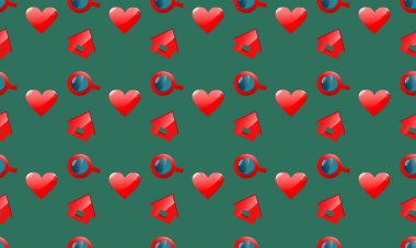 Farklı aksesuarlara sahip renkli arkaplan