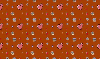 Farklı aksesuarlara sahip renkli arkaplan