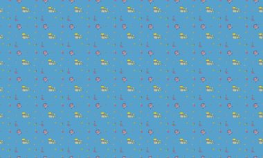 Farklı aksesuarlara sahip renkli arkaplan