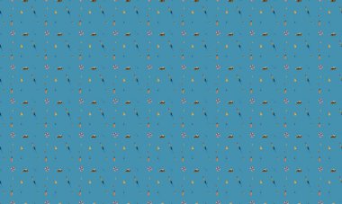 Farklı aksesuarlara sahip renkli arkaplan