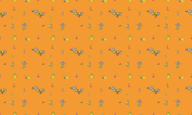 Farklı aksesuarlara sahip renkli arkaplan