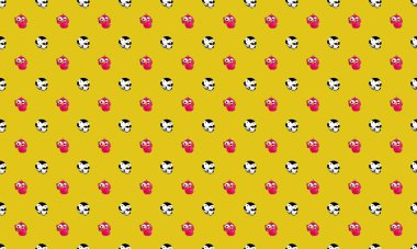 Farklı aksesuarlara sahip renkli arkaplan