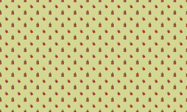 Farklı aksesuarlara sahip renkli arkaplan