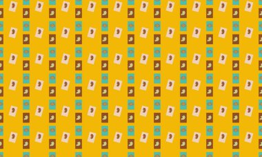 Farklı aksesuarlara sahip renkli arkaplan