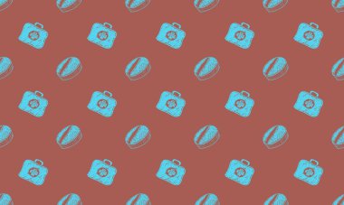 Farklı aksesuarlara sahip renkli arkaplan