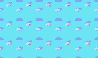 Farklı aksesuarlara sahip renkli arkaplan