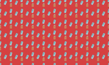 Farklı aksesuarlara sahip renkli arkaplan