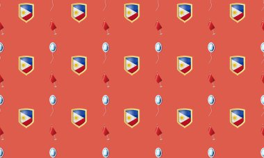 Farklı aksesuarlara sahip renkli arkaplan