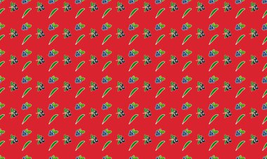 Farklı aksesuarlara sahip renkli arkaplan