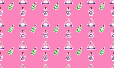 Farklı aksesuarlara sahip renkli arkaplan