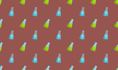 Farklı aksesuarlara sahip renkli arkaplan