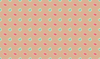 Farklı aksesuarlara sahip renkli arkaplan