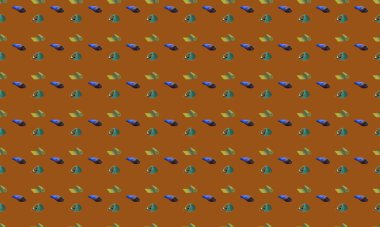 Farklı aksesuarlara sahip renkli arkaplan