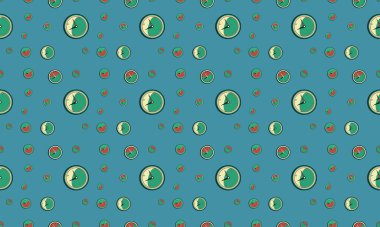 Farklı aksesuarlara sahip renkli arkaplan