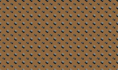 Farklı aksesuarlara sahip renkli arkaplan