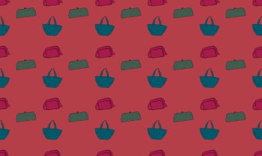 Farklı aksesuarlara sahip renkli arkaplan