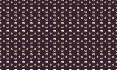 Farklı aksesuarlara sahip renkli arkaplan