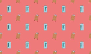 Farklı aksesuarlara sahip renkli arkaplan