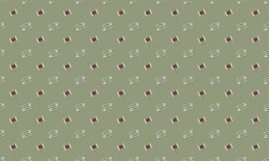 Farklı aksesuarlara sahip renkli arkaplan