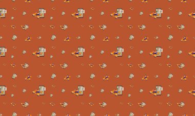 Farklı aksesuarlara sahip renkli arkaplan