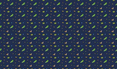 Farklı aksesuarlara sahip renkli arkaplan