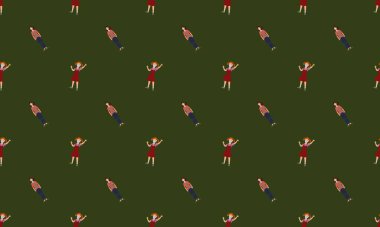 Farklı aksesuarlara sahip renkli arkaplan