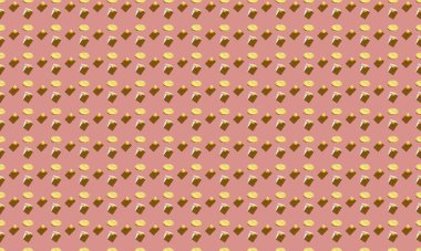 Farklı aksesuarlara sahip renkli arkaplan