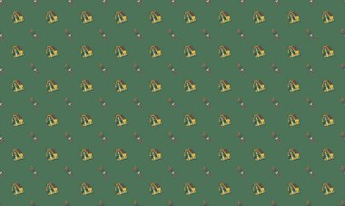 Farklı aksesuarlara sahip renkli arkaplan