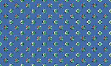 Farklı aksesuarlara sahip renkli arkaplan