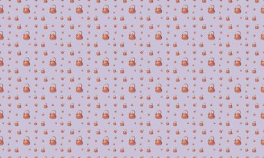 Farklı aksesuarlara sahip renkli arkaplan