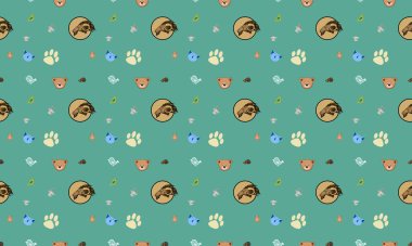 Farklı aksesuarlara sahip renkli arkaplan