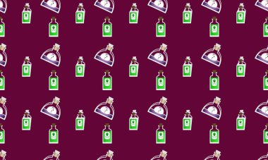 Farklı aksesuarlara sahip renkli arkaplan