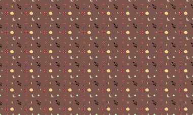 Farklı aksesuarlara sahip renkli arkaplan