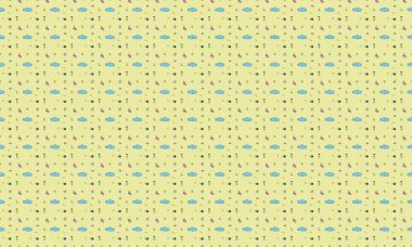 Farklı aksesuarlara sahip renkli arkaplan