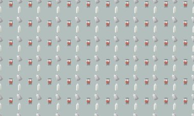 Farklı aksesuarlara sahip renkli arkaplan