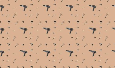 Farklı aksesuarlara sahip renkli arkaplan