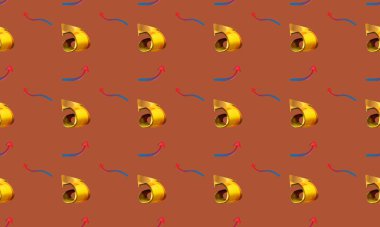 Farklı aksesuarlara sahip renkli arkaplan